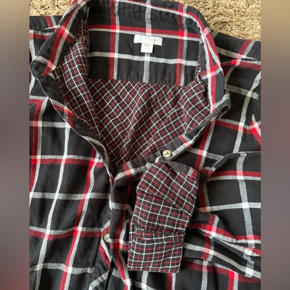 J.Jill Button Up tunic top women’s L Petite red black plaid long sleeve fall - Picture 8 of 11